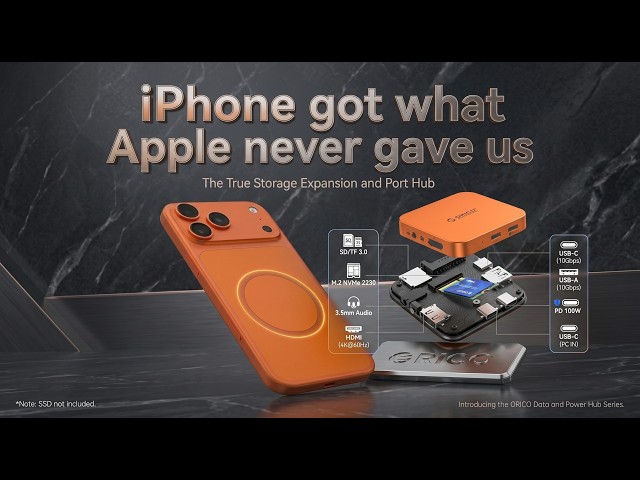 8-in-1 usb hub with a built-in M.2 drive, iPhone HDMI output