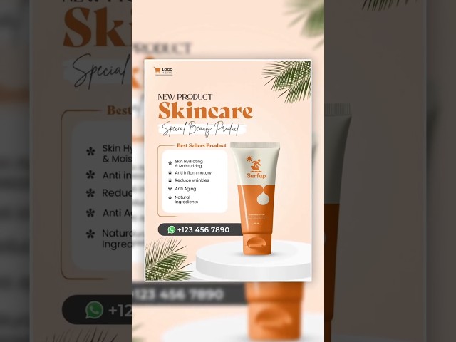 Skin Care Cream Post Design in Photoshop  | Graphic Design Tutorial