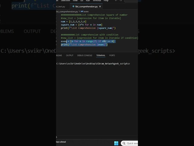 Python List Comprehension Explained in 30s | Part 2 🔥 #shorts  #coding #python #pythonforbeginners