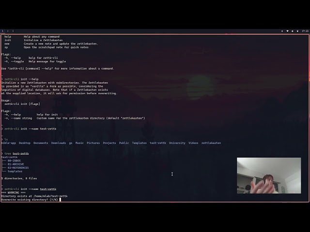 talking about my newest coding project (zettk-cli)
