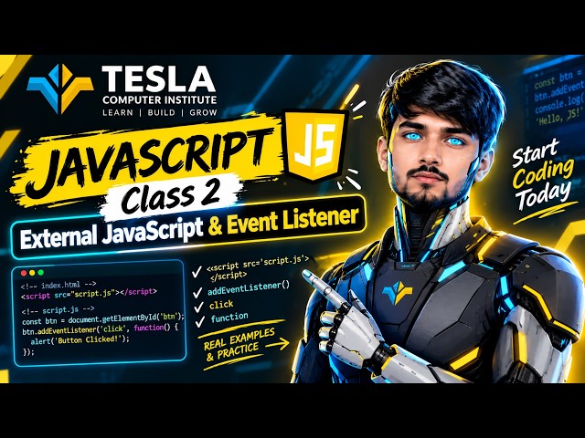 02 - Javascript External & Event Listener|| Sir Jabir Tesla Computer Institute