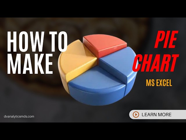 PIE CHARTS IN MS EXCEL | BASICS OF DATA ANALYSIS | MS EXCEL | DV ANALYTICS DATA SCIENCE TRAINING