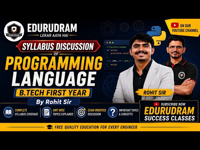 Programming Language | Syllabus Discussion | B.Tech First Year | By Rohit Sir