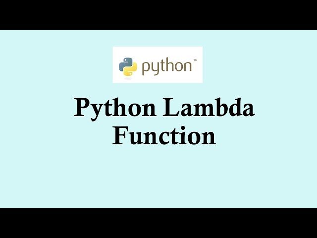 Python programming tutorials | Lambda Function in Python