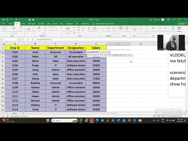 VLOOKUP Formula Explained | salary Fetch in Excel