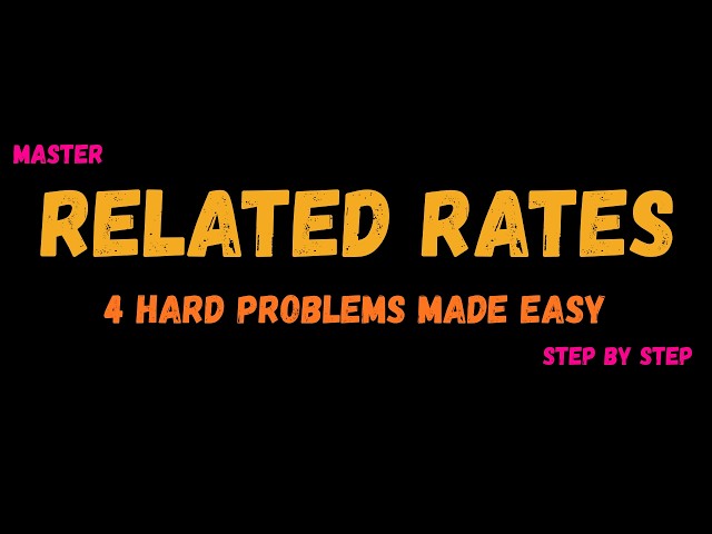 Related Rates Problems Made Easy: 4 More Step-by-Step Examples | Calculus 1