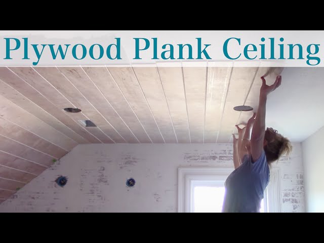 Plywood Faux Plank Ceiling