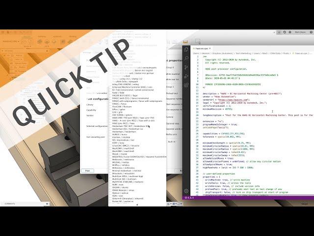 QUICK TIP: Find, Install, Edit, and Request Post Processor in Fusion 360