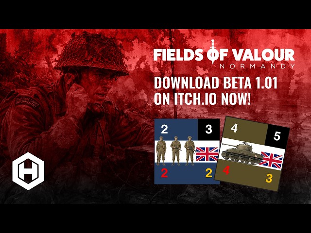 Fields of Valour Normandy Beta 1.01 Download on Itchio #strategy #itchio  #milsim #turnbased #fyp