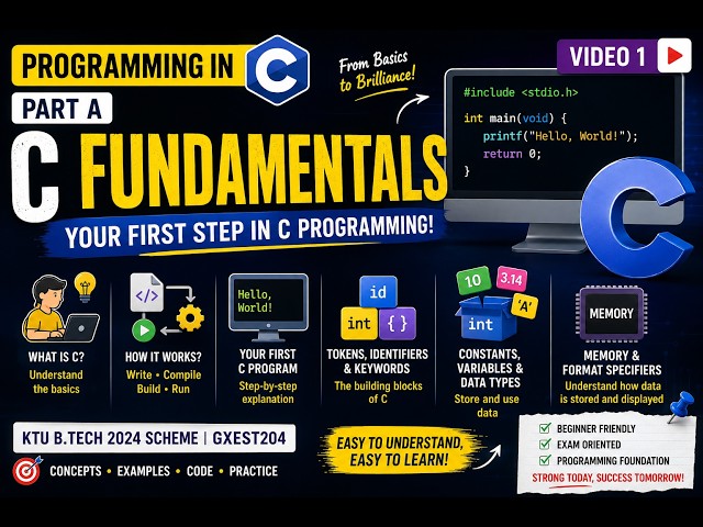 Programming in C | Part A — C Fundamentals | KTU BTECH CSE 2024
