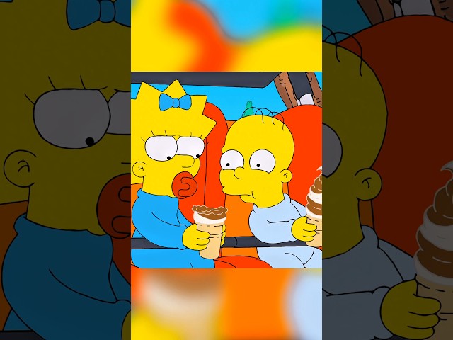 Little Homer Steals Maggie's Ice Cream 😂🤣 #simpsons #shorts