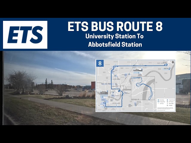 Edmonton Transit Service Bus Route 8 - University Station To Abbotsfield Station - Full Route