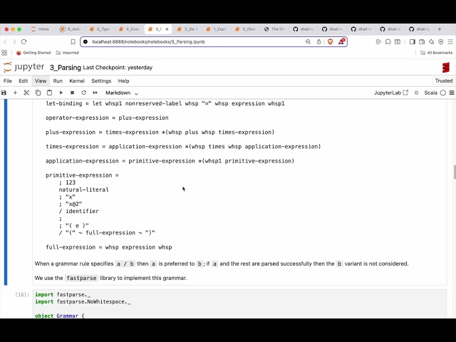 Implementing a tiny functional language (µDhall) in Scala. Part 3. Parsing