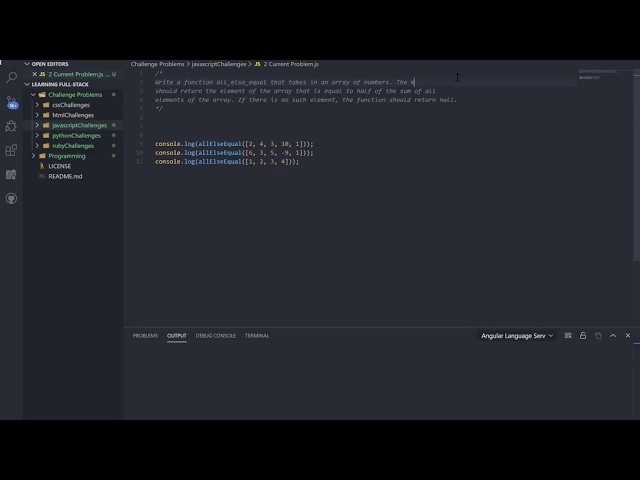 JavaScript Coding Challenge/Interview Question: All Else Equal
