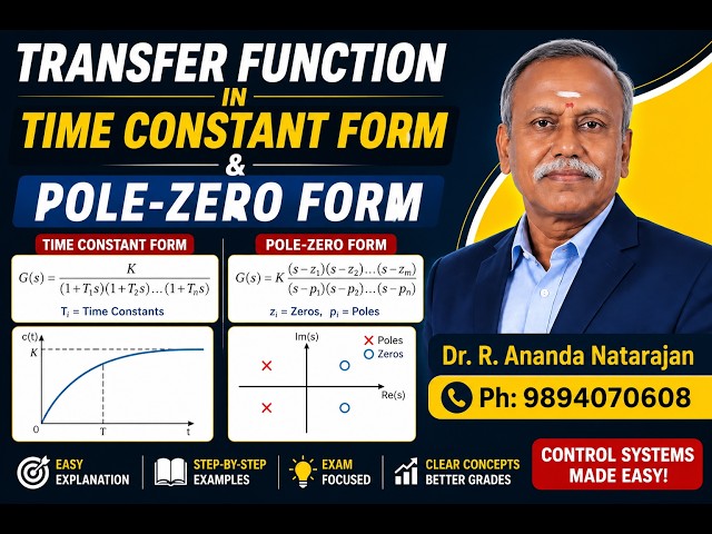 Transfer Function in Time Constant Form & Pole-Zero Form |  Explained#controlsystems #DrRan