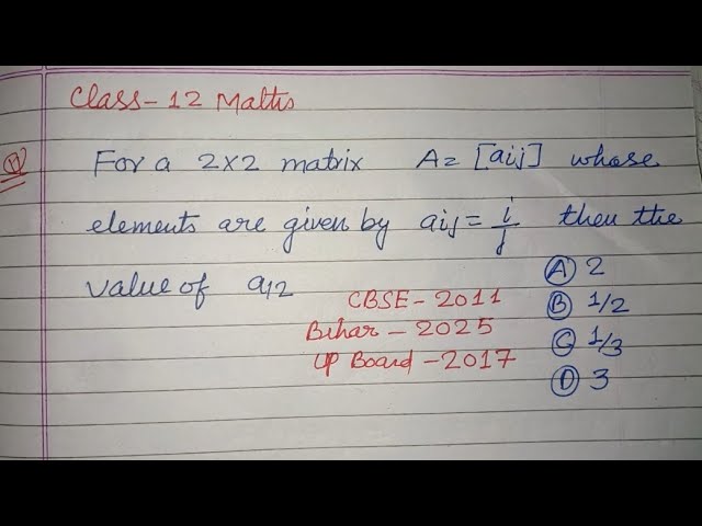 cbse class 12 maths pyqs solution  | class 12 maths solution | matrix class 12 maths 
