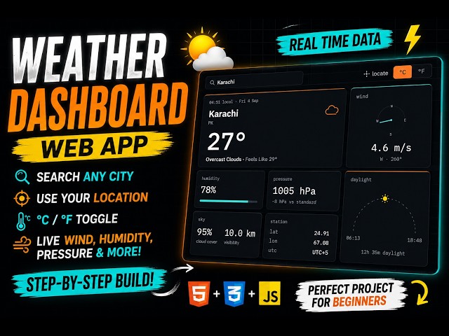 I Built a Real-Time Weather App with HTML, CSS & JavaScript 🌦️