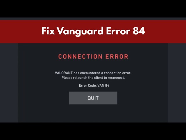 How To Fix Vanguard Error 84 | VALORANT VAN 84 Error | Riot Vanguard Not Working