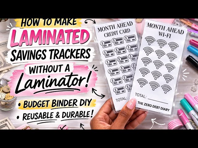 How to Make Laminated Savings Trackers WITHOUT a Laminator | Budget Binder DIY