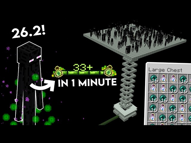 NEW MINECRAFT 26.2 EASY ENDERMAN XP FARM TUTORIAL | 1 Hit Farm - Super Fast XP (Java & Bedrock)