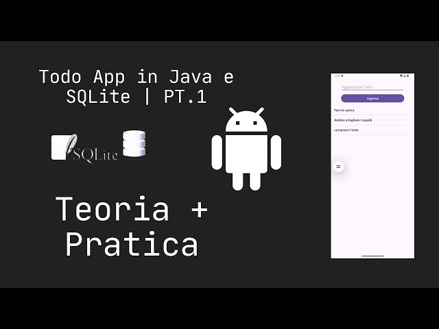 Tutorial: Come creare una Todo App in Java e SQLite | PT. 1