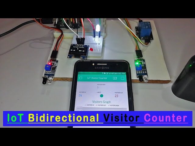 IoT Based Bidirectional Visitor Counter using ESP8266 and Blynk App
