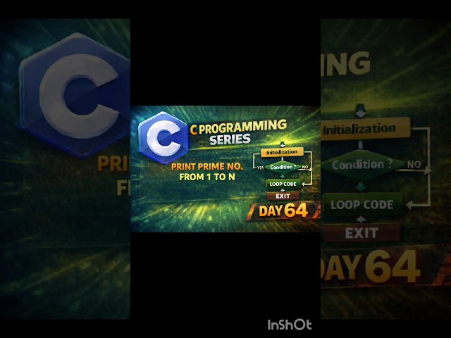 Print Prime No. from 1 to N |day 64|#CProgrammingSeries #PrintPrimeNumbers#PrimeNumberProgram