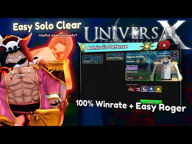 100% Best AFK MACRO Admiral's Defense (Roger Stage)  | Universal Tower Defense Best Guide