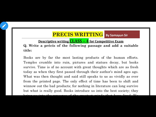 PRECIS WRITING