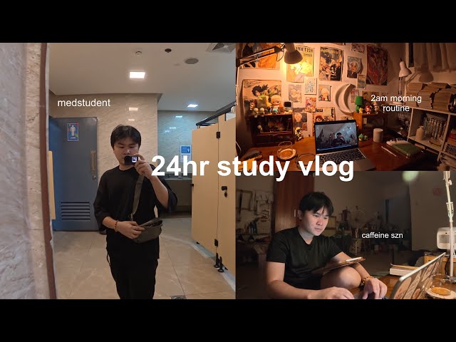 productive 24hr study vlog, how i study *cram* for an exam in medschool + @kiiboom.official Jade75