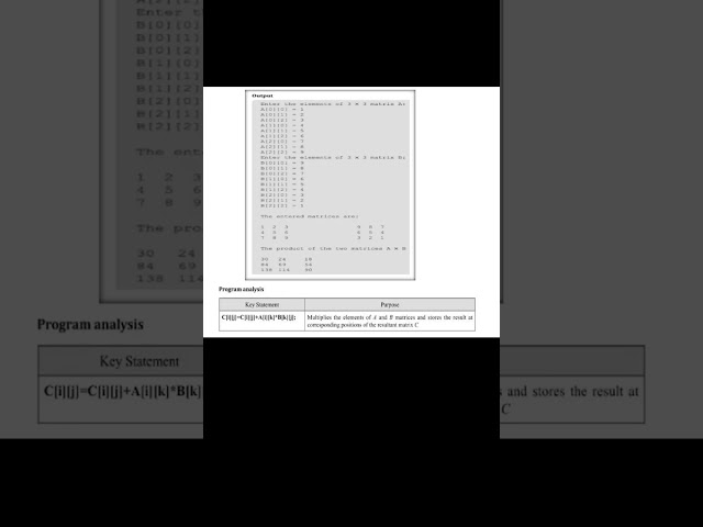 Multiplication | MATRIX OPERATIONS | #Arrays #datastructures #computerscience #bca