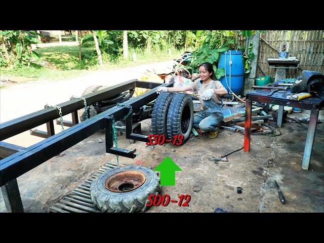🔥Upgrading a 1-ton crane to Hyundai 1.25 wheels | three-wheeled vehicle using pneumatic brakes.