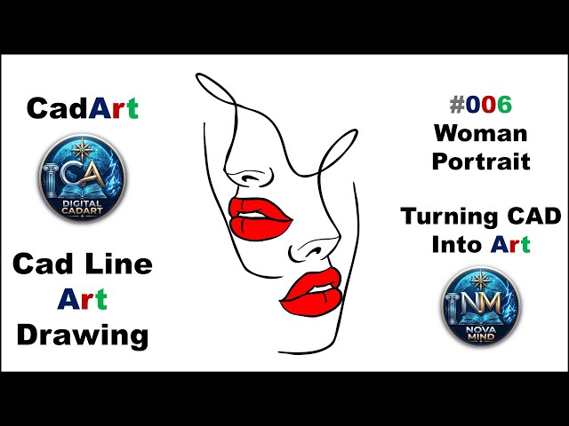 CAD Line Art #006 | Woman Portrait