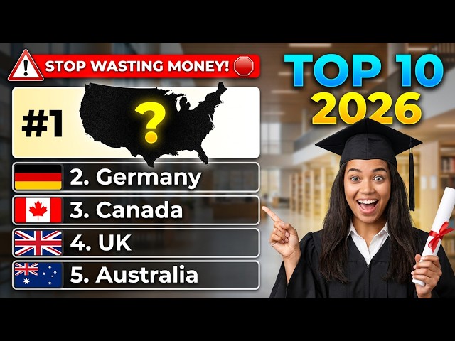 Stop Wasting Money! 🛑 Top 10 Best Countries to Study Abroad in 2026 (Exams, ROI & Visas) 🌍 📚 Books 👇