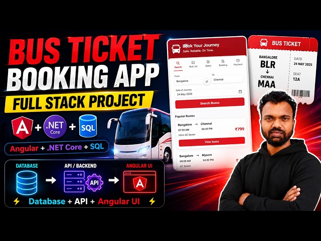 Build Bus Ticket Booking App like RedBus | Angular + .NET Core + SQL Full Stack Project