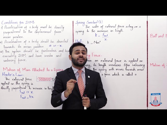 Class 10 - Physics - Chapter 10 - Lecture 1 - 10.1 Simple Harmonic Motion (SHM) - Allied Schools