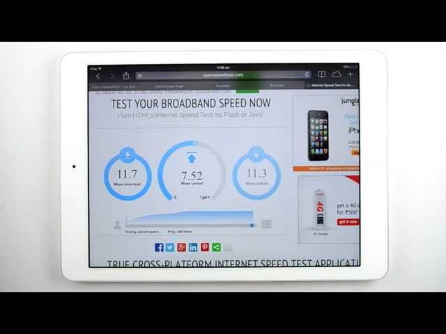 HTML5 Internet Speed Test On iPad, iPhone & Nexus 5
