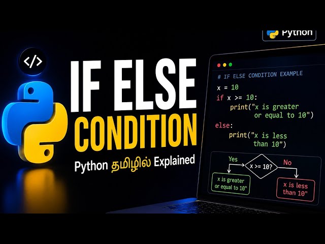 Learn Python in tamil - Ifelse (code_tocrack) #python #tamil #learnintamil #video
