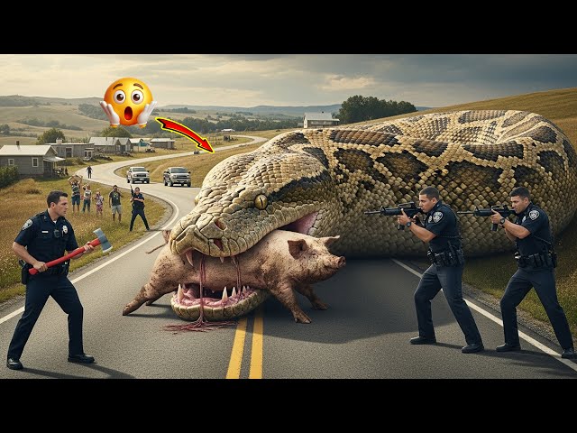 Courageous Rescue Team Fights Giant Python to Save Innocent Pig 🐍