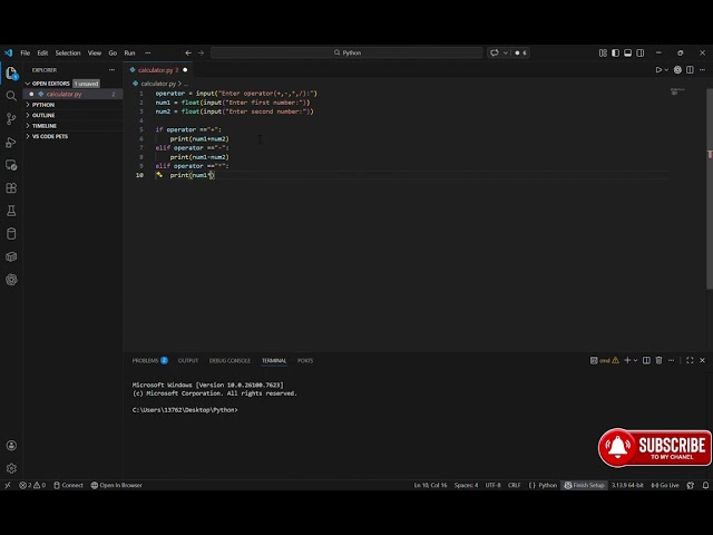How to make calculator in python #coding  #computerprogramming