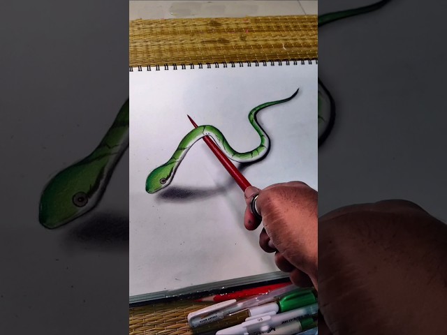 how to draw a realistic snake how to draw a snake easy and 3D sanke 🐍🐍
