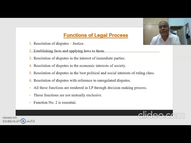 Essential Functions of Legal Process || Dr. M. K. Matolli