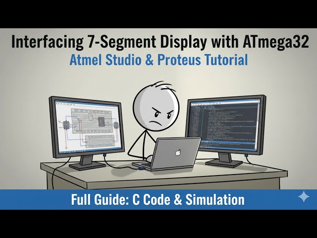 Interfacing 7-Segment Display with ATmega32 | Atmel Studio & Proteus Tutorial
