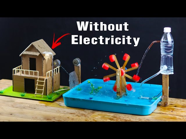 Science Project Without Electricity - Free Energy Water Wheel DIY