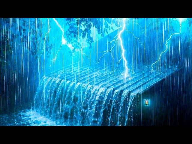 Goodbye Fatigue and Sleep Deeply with Pounding Rain & Rolling Thunder on a Tin Roof at Night
