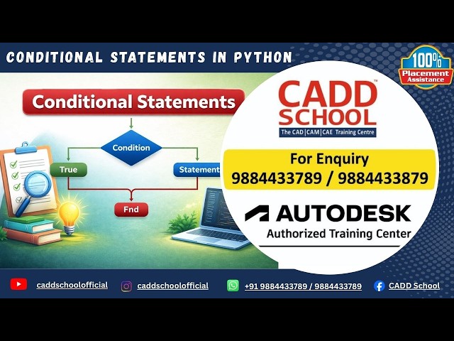 Condition Statements In Python | For Beginners | Best IT Training Centre in chennai | CADD SCHOOL