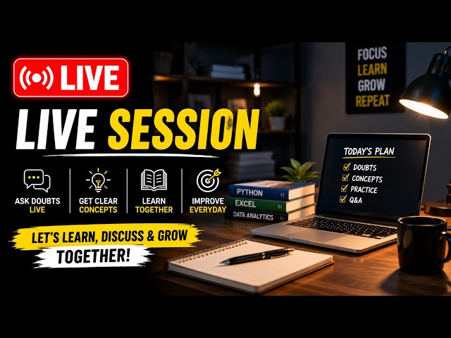 LIVE: Excel, Python & VLOOKUP Doubts | Learn with Abhishek Jaiswal | Guide of Mad