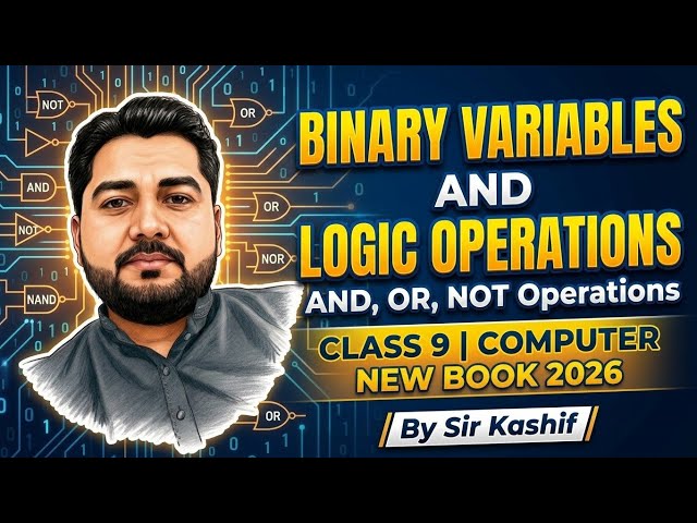 Binary Variables and Logic Operations |AND, OR, NOT Operations |Class 9 |Computer New Book 2026