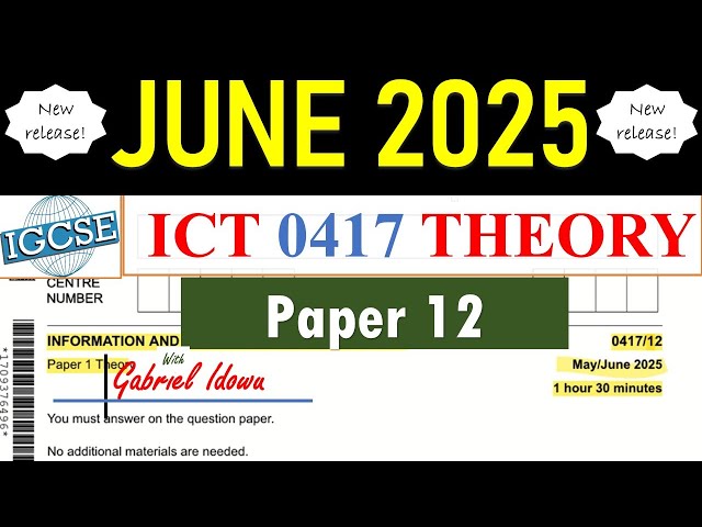IGCSE TIC 0417 Junio ​​2025 Examen 12