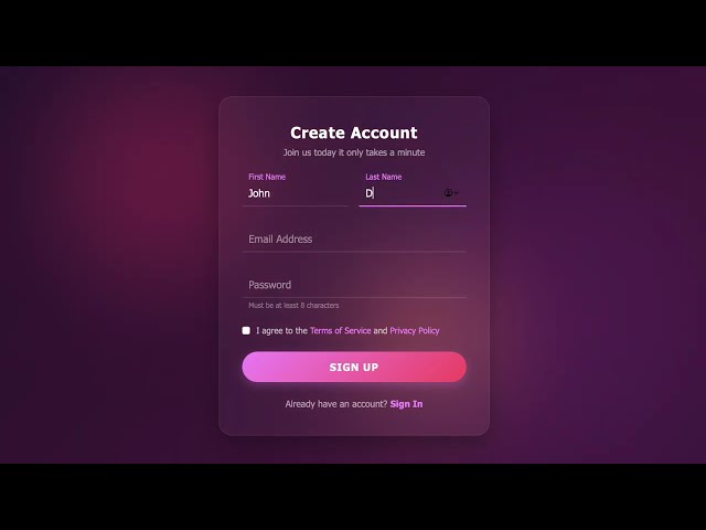 How To Create Registration Form With HTML & CSS